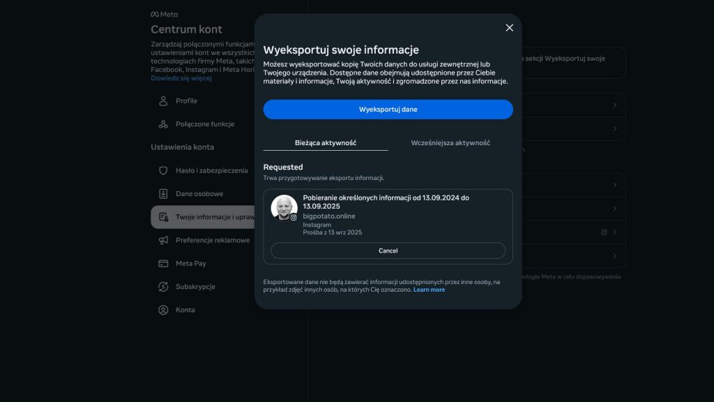 Jak pobrać listę obserwujących i obserwowanych na Instagramie Krok-10