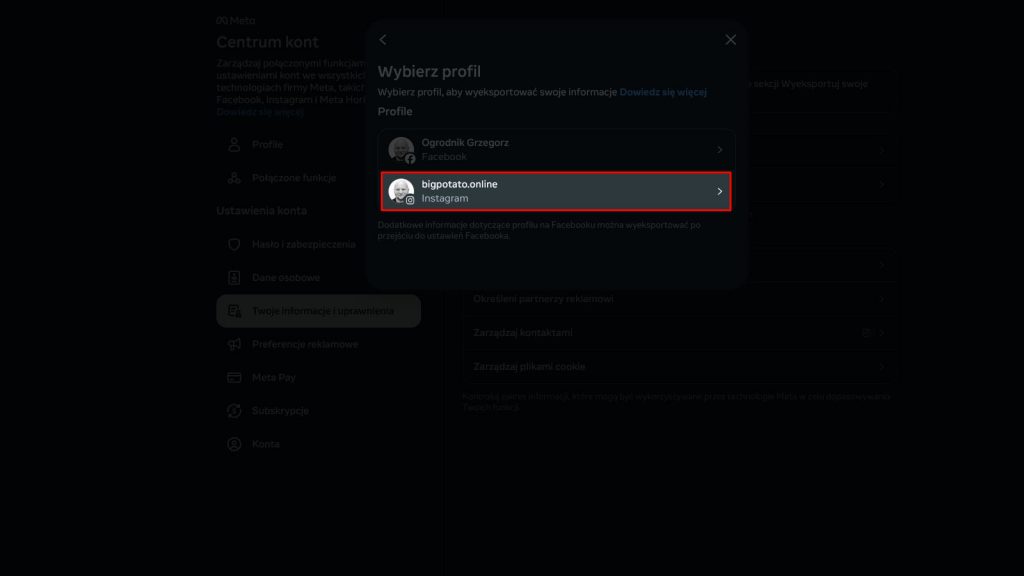 Jak pobrać listę obserwujących i obserwowanych na Instagramie Krok-7